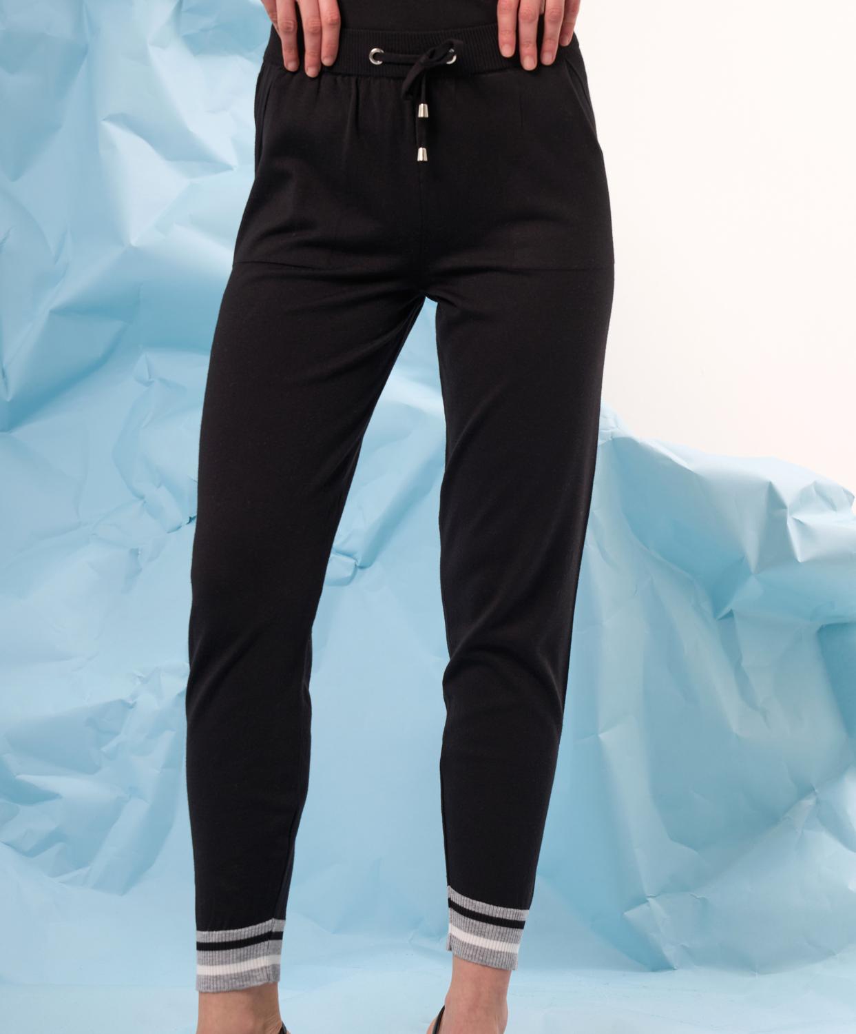 french kyss Women's Color Block Jogger in black slate - women's pants