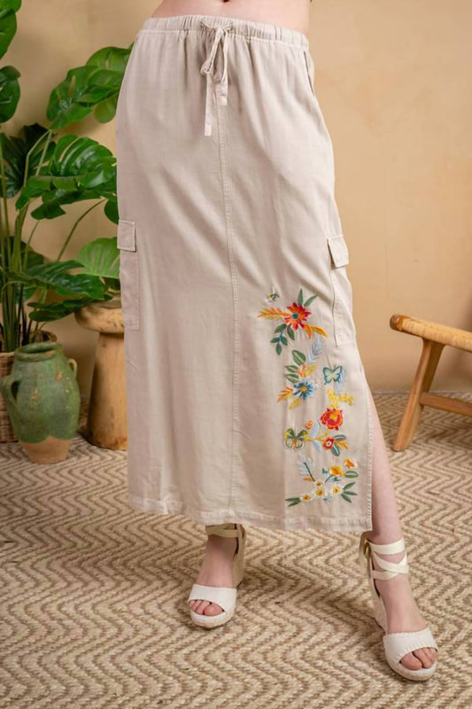 Paparazzi - Embroidered Tencel Twill Cargo Skirt