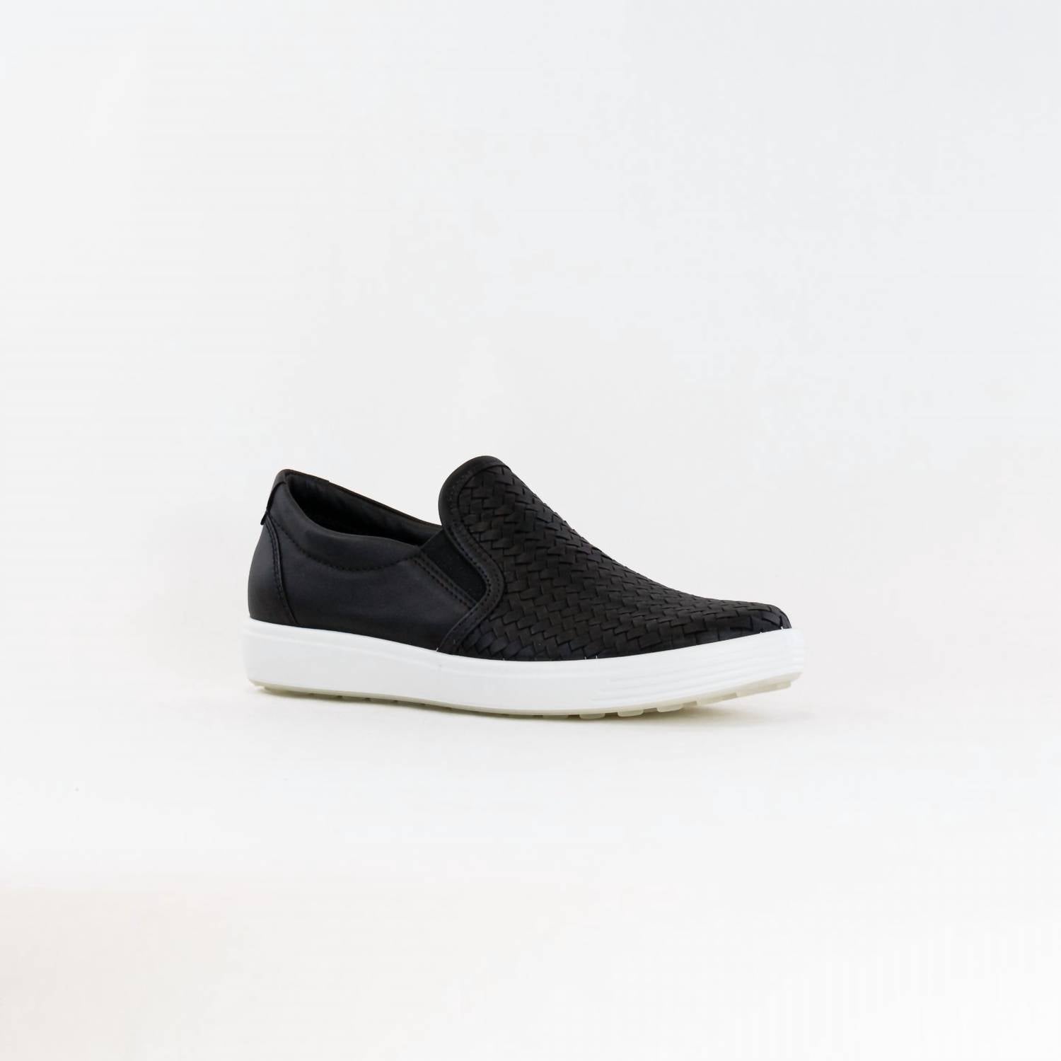 ECCO Women's Soft 7 Woven Slip On 2.0 Shoe in black - women's sneaker - alternate view