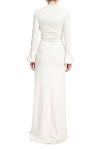 Jovani - Crepe Side Slit Column Silhouette Gown