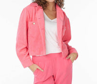 ESQUALO Juna Fancy Graphic Jacket in strawberry - women's jacket