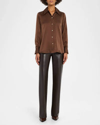 Rails Abbey Frayed Shirt in espresso - women's blouse