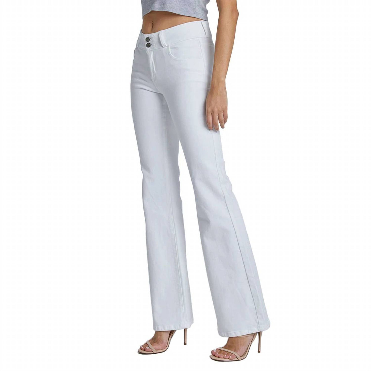 Cello - 2 Button Mid Rise Flare Jeans