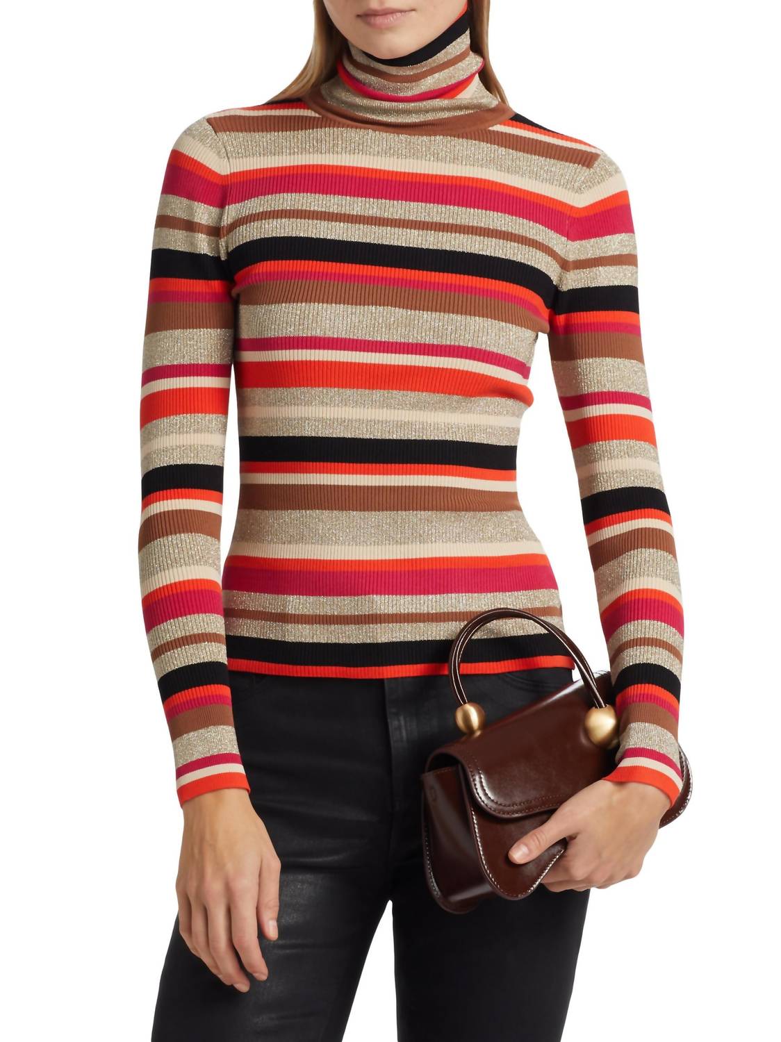 L'Agence - Olene Stripe Turtleneck Sweater