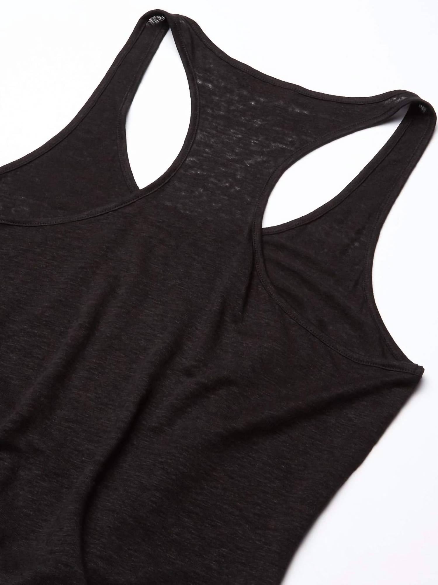 Ramy Brook Women's Mellie Tank Top With Tie Front in black - women's tank top - detail view