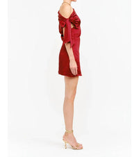 Sofie the Label The Delphine Mini Dress in red - women's dress - detail view