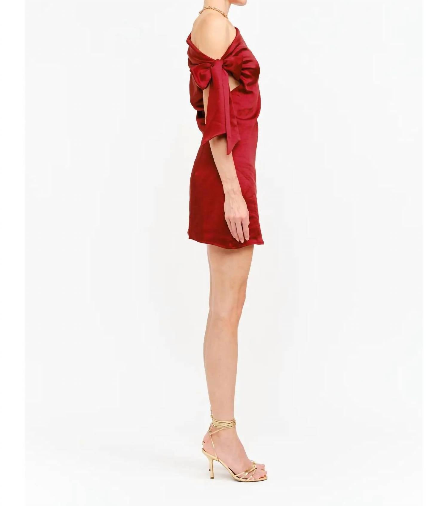 Sofie the Label The Delphine Mini Dress in red - women's dress - detail view