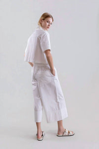 Psophia - Bouton & Brume Elastic Waist Cotton Palazzo Pants