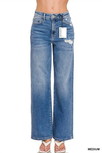 Zenana - High Wasted Straight Leg Jeans