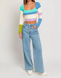 Le Lis - Long Sleeve Colorblock Knit Top
