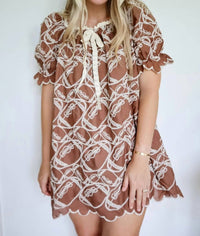 Rareraw - Women's Gameday Football Embroidered Mini Dress