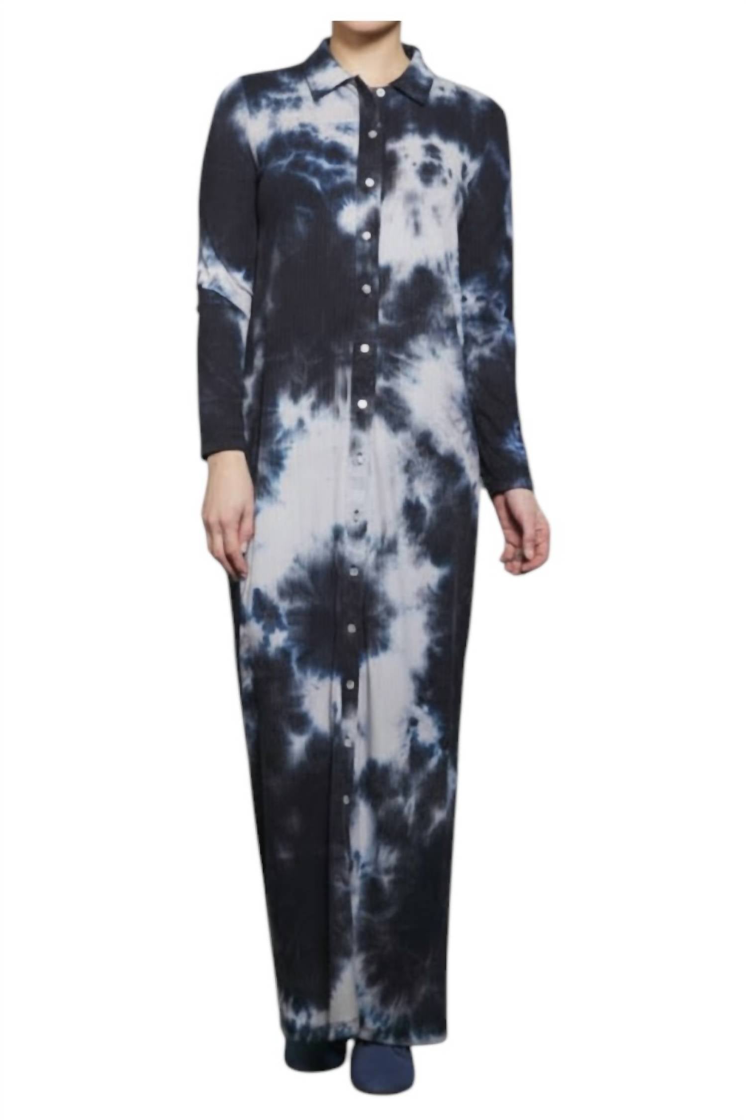 Japparel - Mackenzie Button Down Ribbed Maxi Dress
