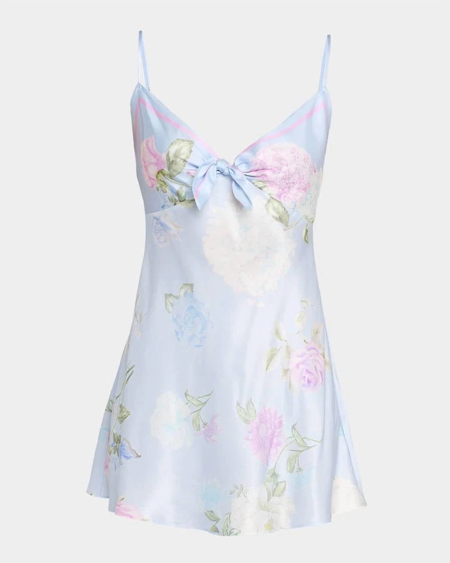 LoveShackFancy Beliona Floral Mini Dress in amethyst sky - women's dress - view 4