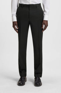 Hugo Boss Regular-fit Virgin-wool Serge Trousers in black - men's pants