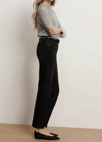Veronica Beard Leah Straight Leg Jean in washed onyx 1 - women's jeans - alternate view