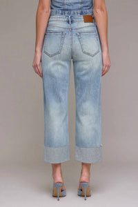 Risen - High Rise Straight Cuffed Jeans