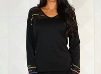 Angel Apparel - V-neck See Through Shoulder Top
