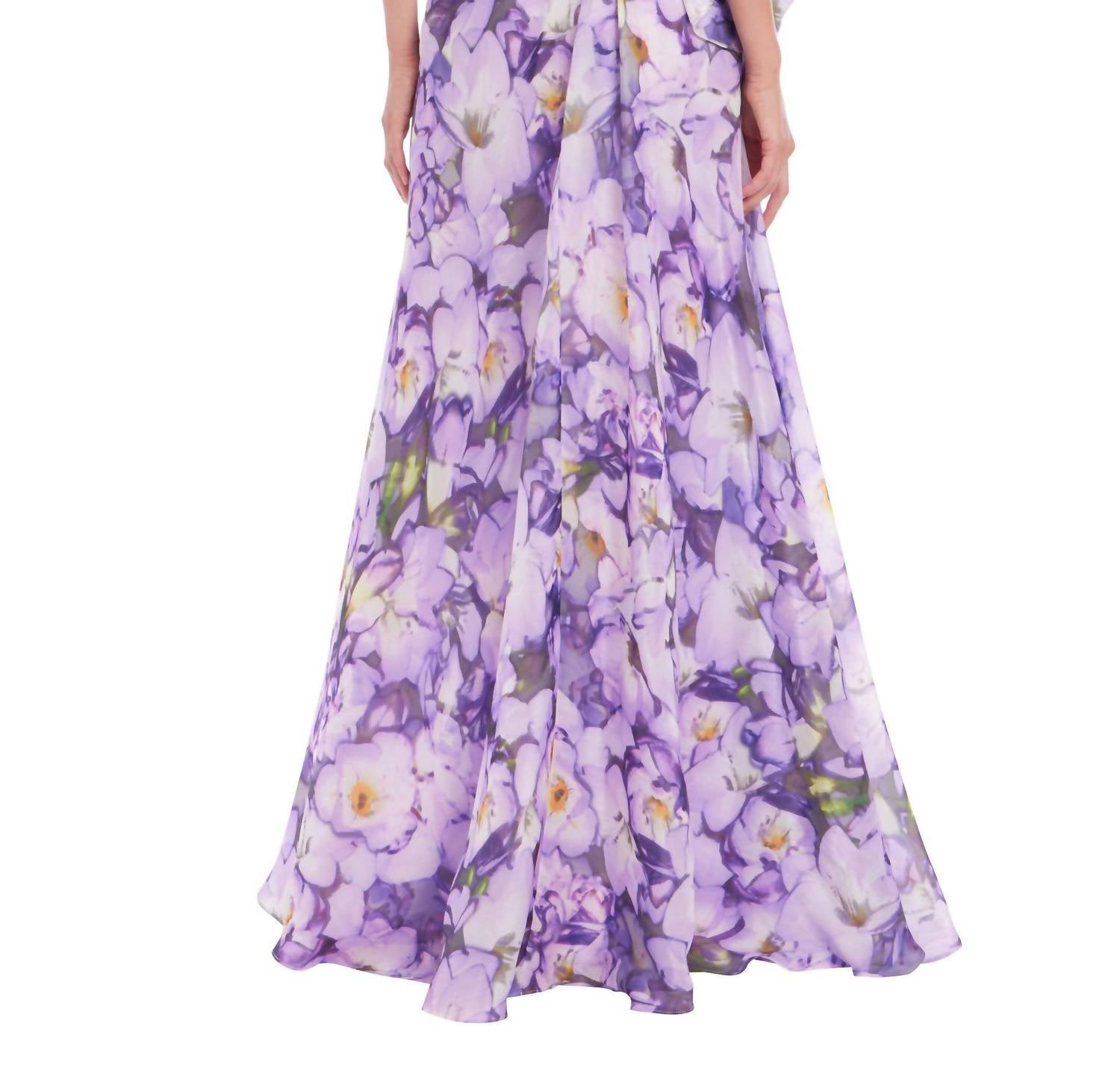 Badgley Mischka - Women's Sweetheart Neckline A-line Skirt Floral Gown Dress