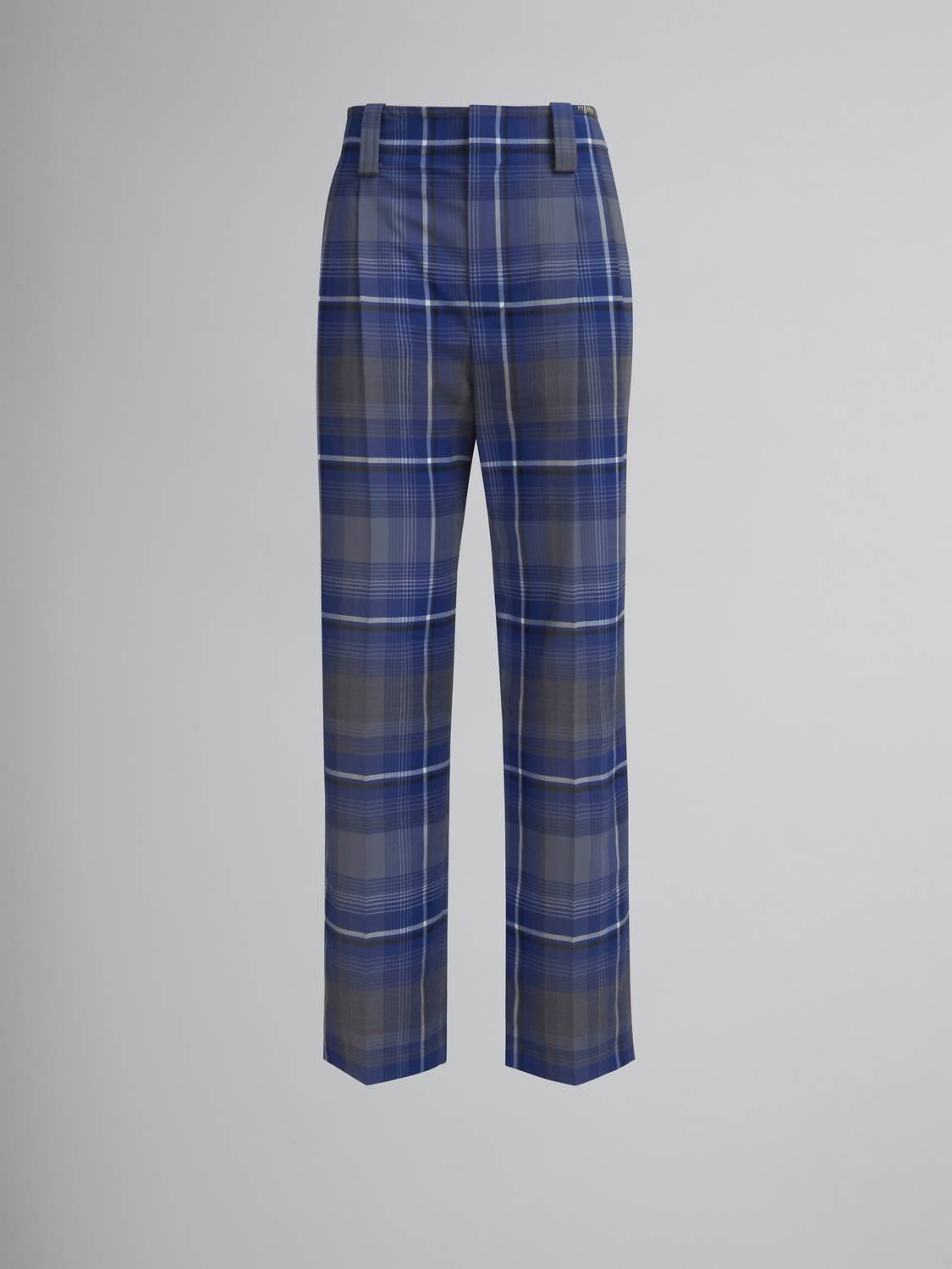 Marni - Pleated Plaid Trousers