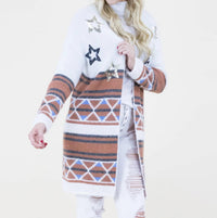 Original Usa - Geo Print Eyelash Cardigan