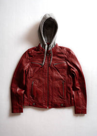 Iron & Resin Topanga Leather Jacket in red chili - women's jacket - view 5