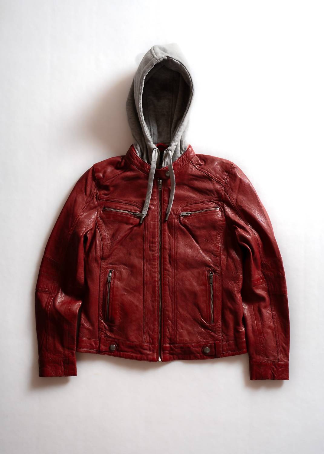 Iron & Resin Topanga Leather Jacket in red chili - women's jacket - view 5
