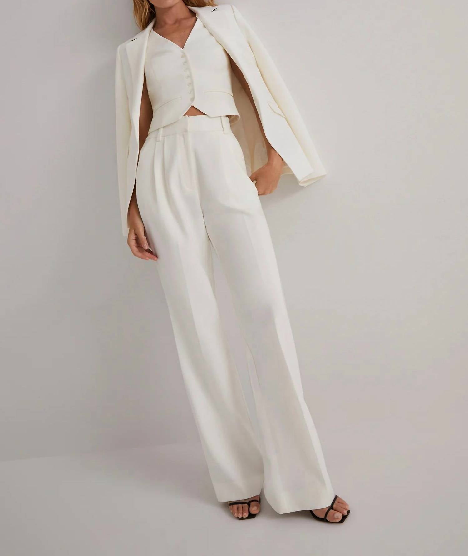 Favorite Daughter Favorite Slim Fit Vest in ivory - women's jacket - alternate view