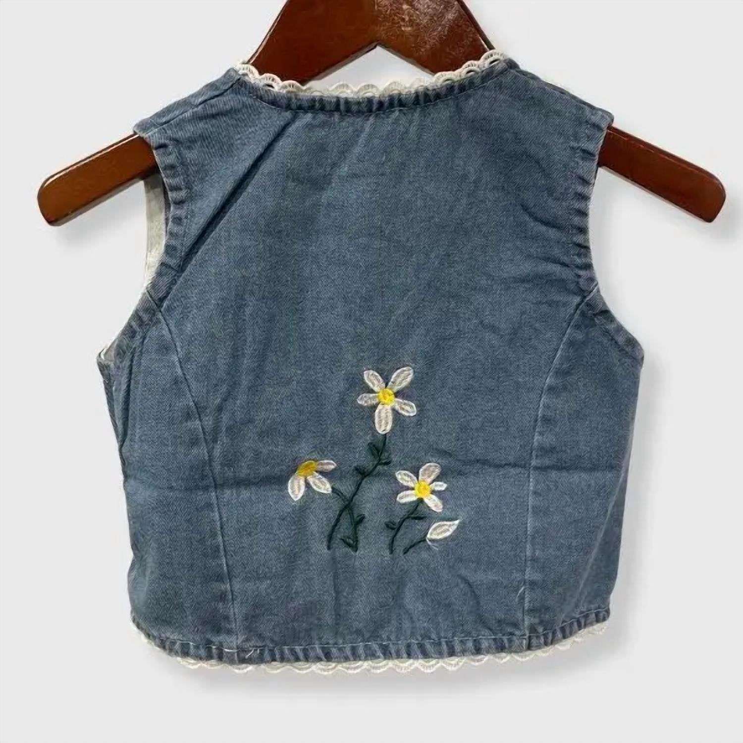 Bleu & Co. - Kids' Flower Child Embroidered Vest