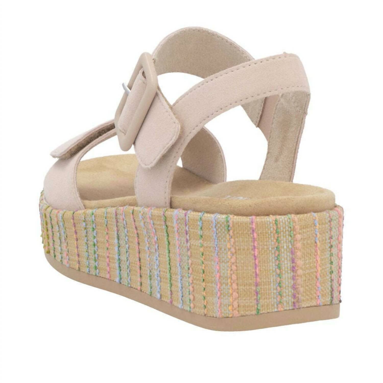 Remonte Women's Platform Sandal in beige multi - women's sandal - detail view