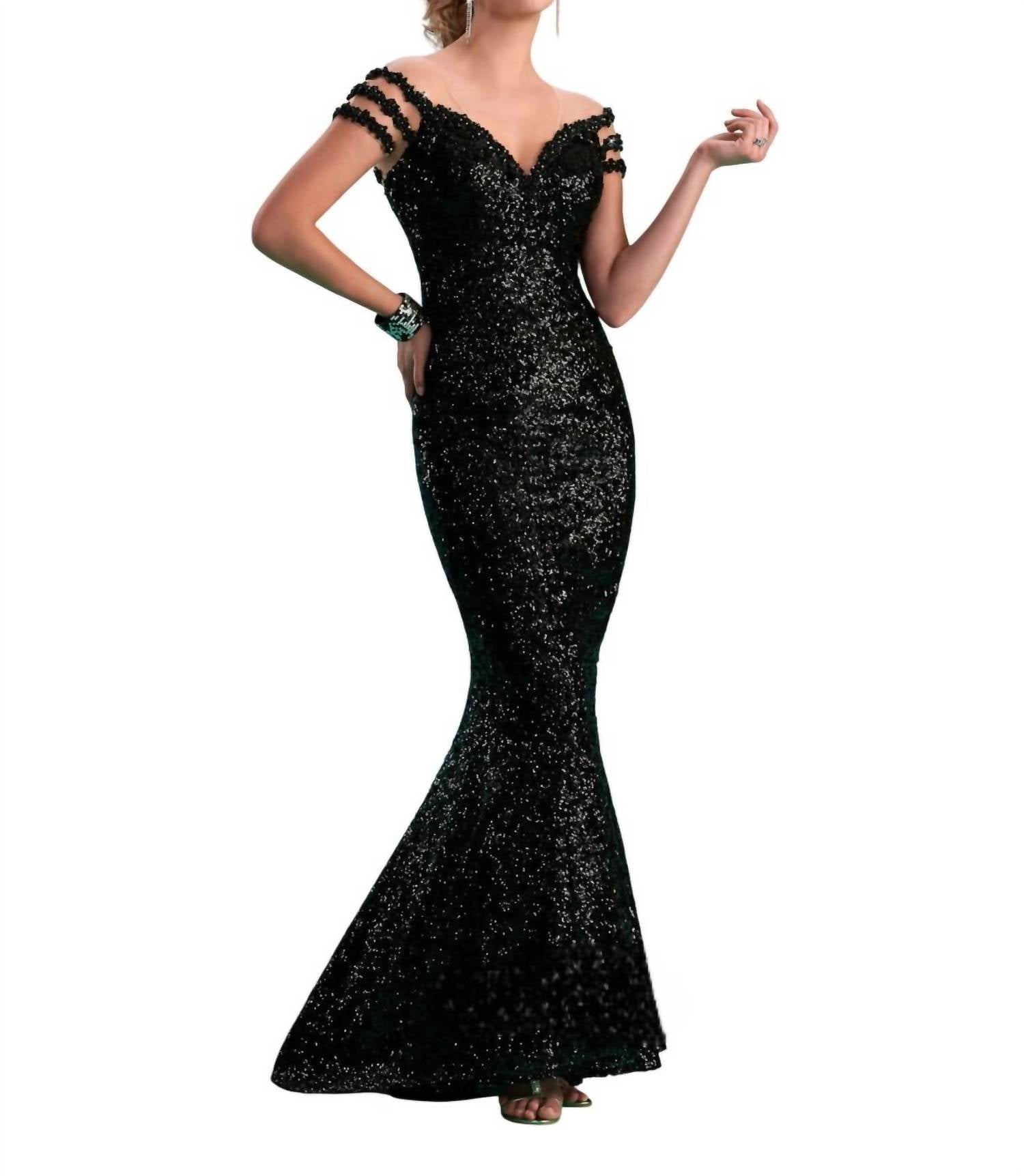 Mary'S Bridal - All Over Sequins Fit Flare Evening Gown