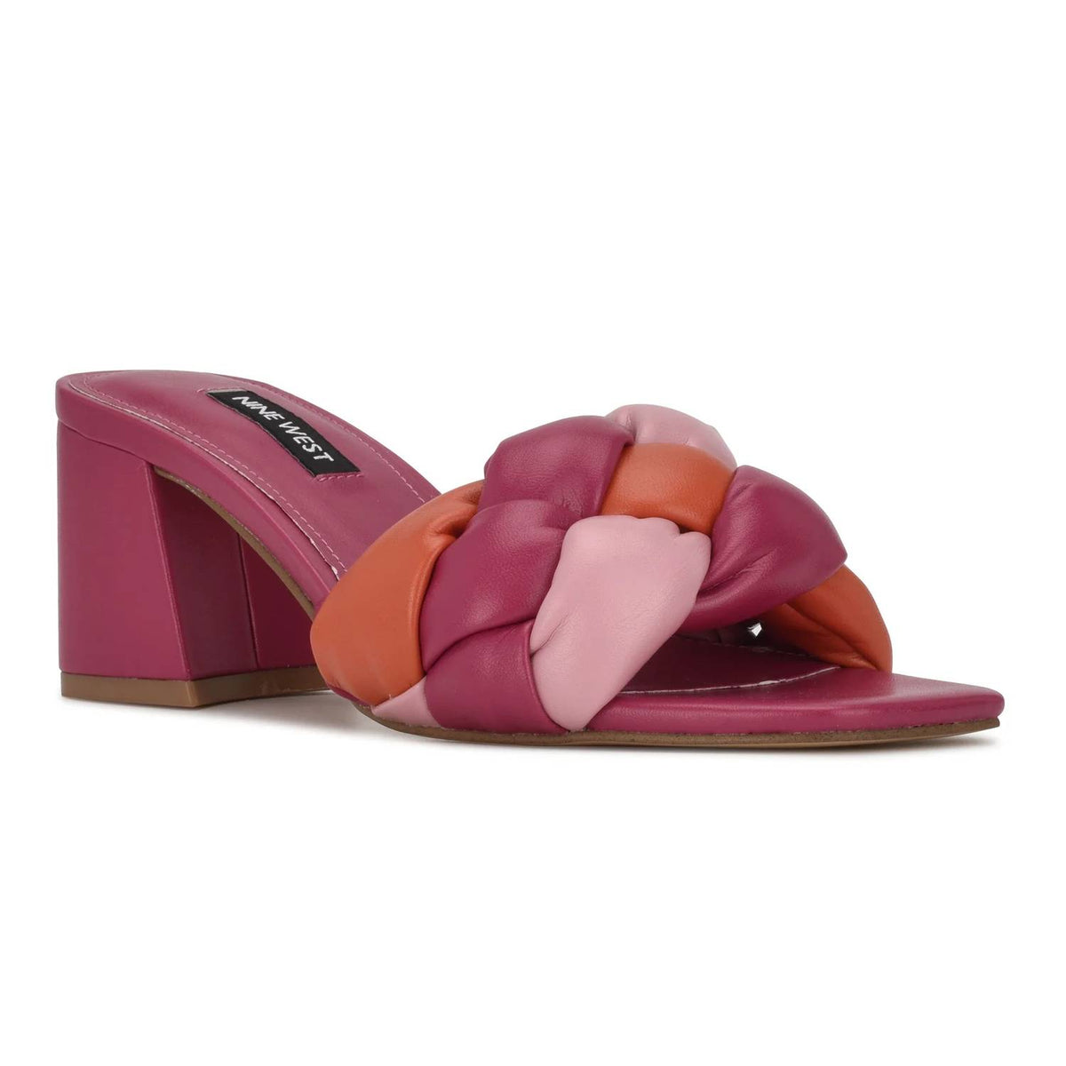 Nine West - Women's Gotti3 Braided Block Heel Slide Sandals