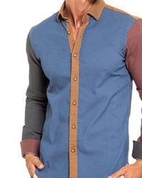 Eight X - Denim Sections Stretch Button Down Shirt