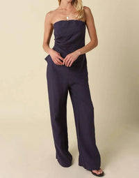 Olivaceous - Clean Wide Leg Linen Pants