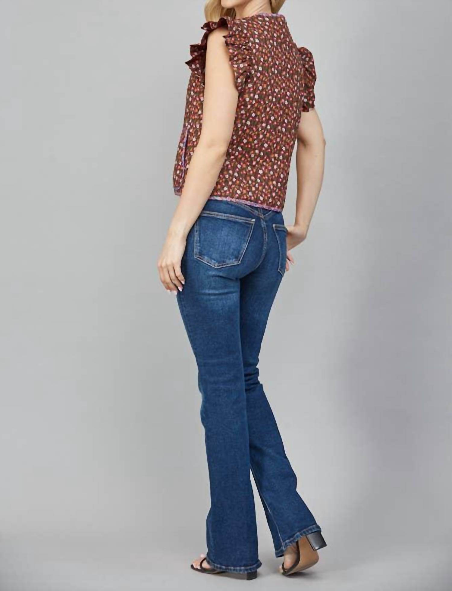 Fate - Morgan Floral Print Toggle Vest