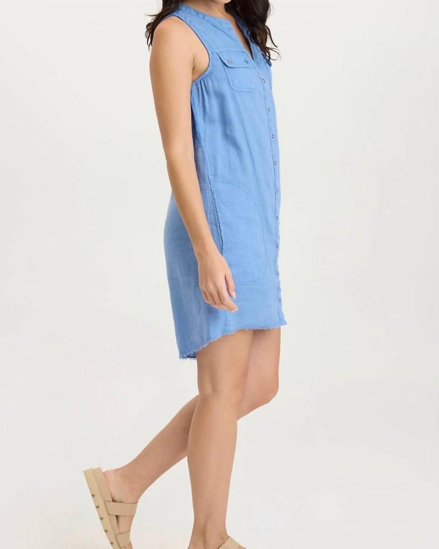 XCVI Catava Mini Dress in shasta lake - women's dress - detail view