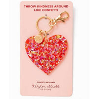 Taylor Elliott Designs - Women's Confetti Heart Keychain Acrylic Bag Charm