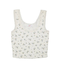 8Apart - Hayes Floral Pointelle Lace Trim Cami