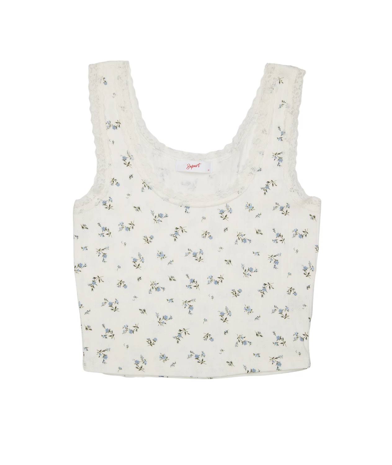 8Apart - Hayes Floral Pointelle Lace Trim Cami
