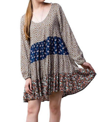 Kori - Mixed Print Tie Back Dress