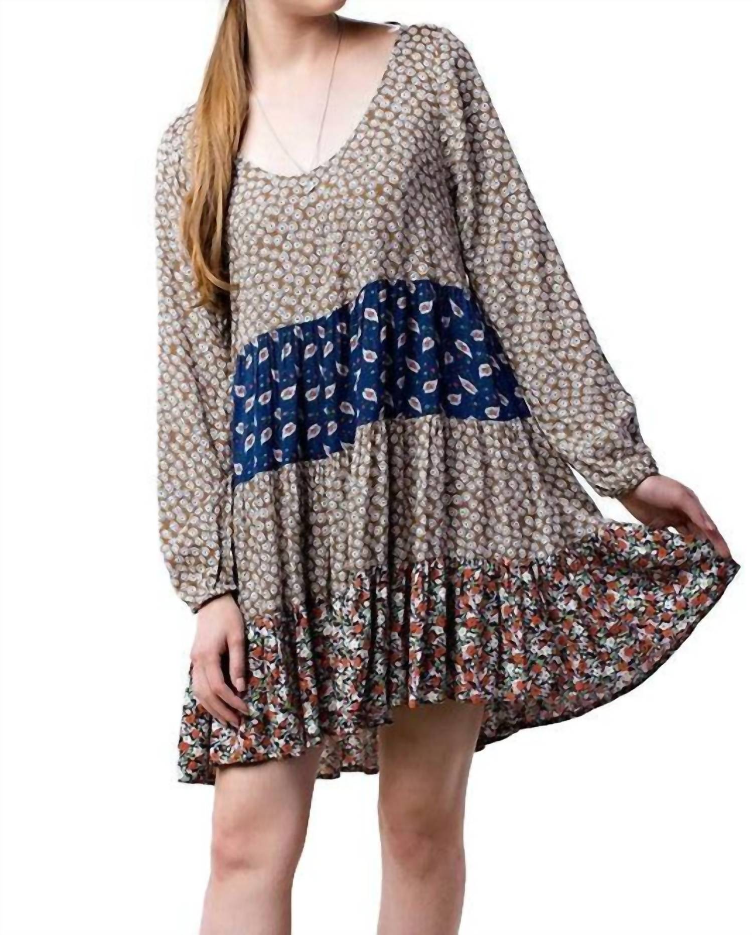 Kori - Mixed Print Tie Back Dress