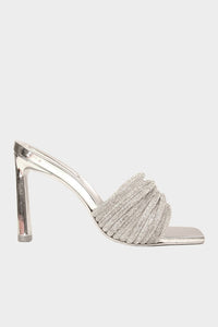 Simkhai - Women's Lena Metallic Crystal Mule Heeled Sandals