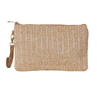 22TOTE Women's Straw Wristlet Clutch Bag in tan - women's bag