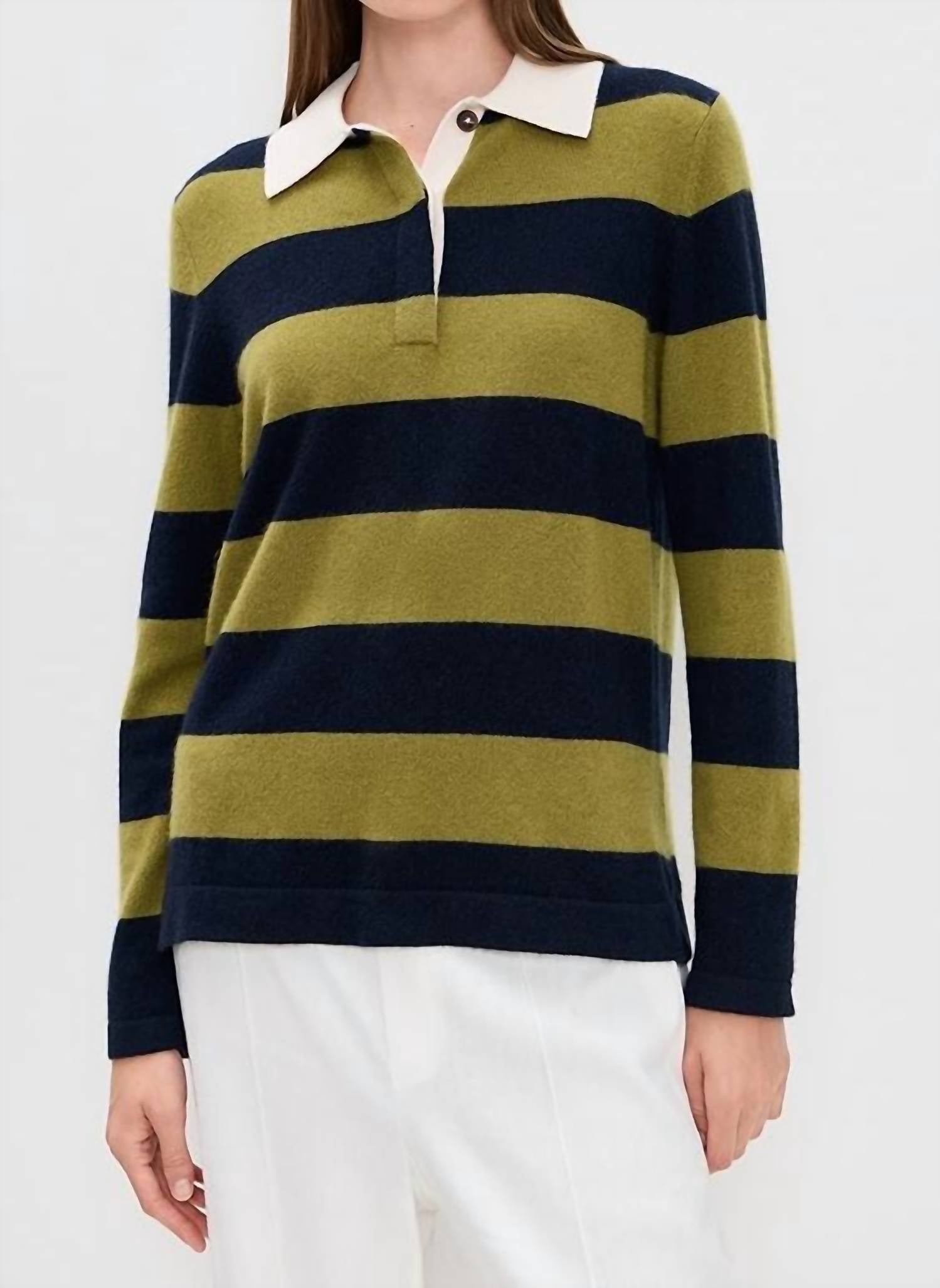 White + Warren - Cashmere Rugby Stripe Polo