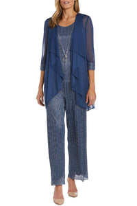 R&M Richards - 3-Piece Jacket Tank Pants Evening Set