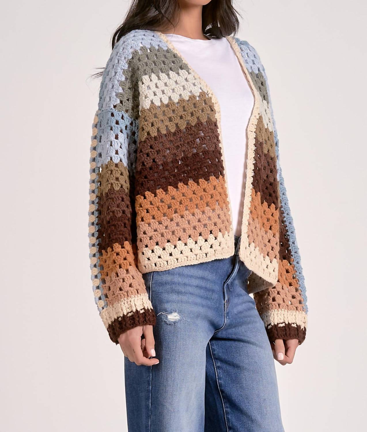Elan - Stripe Sweater Cardigan