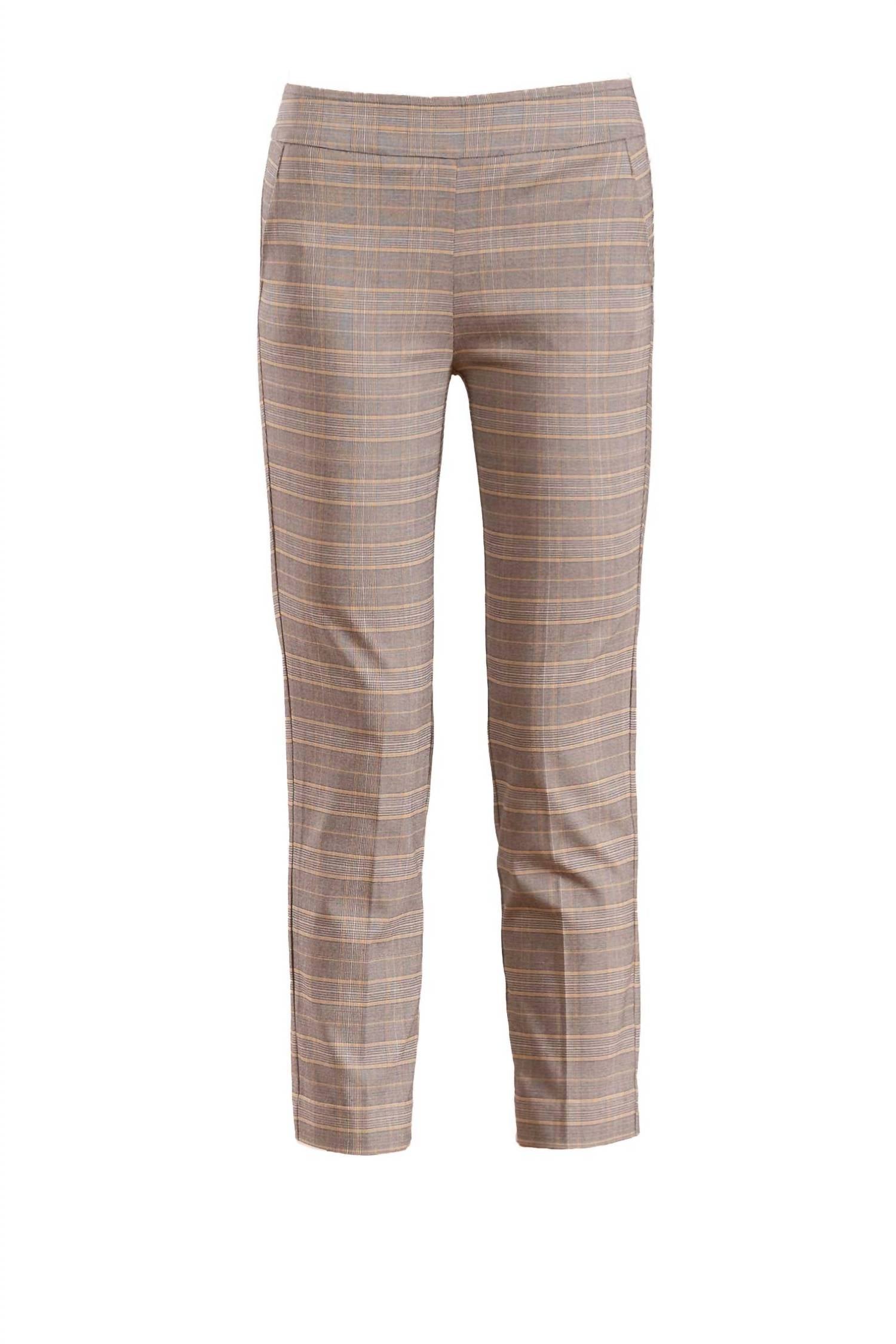 Avenue Montaigne Lulu Straight Cropped Pant in grey plaid - women's pants - view 4