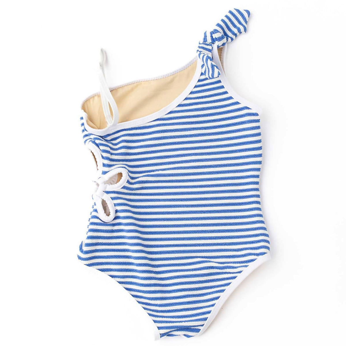 Shade Critters - Girl's Daisy Cut Out Colbalt Stripe Swimsuit