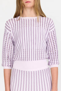 CHRISTY LYNN Anaya Sweater in pinstripe lilac - women's sweater