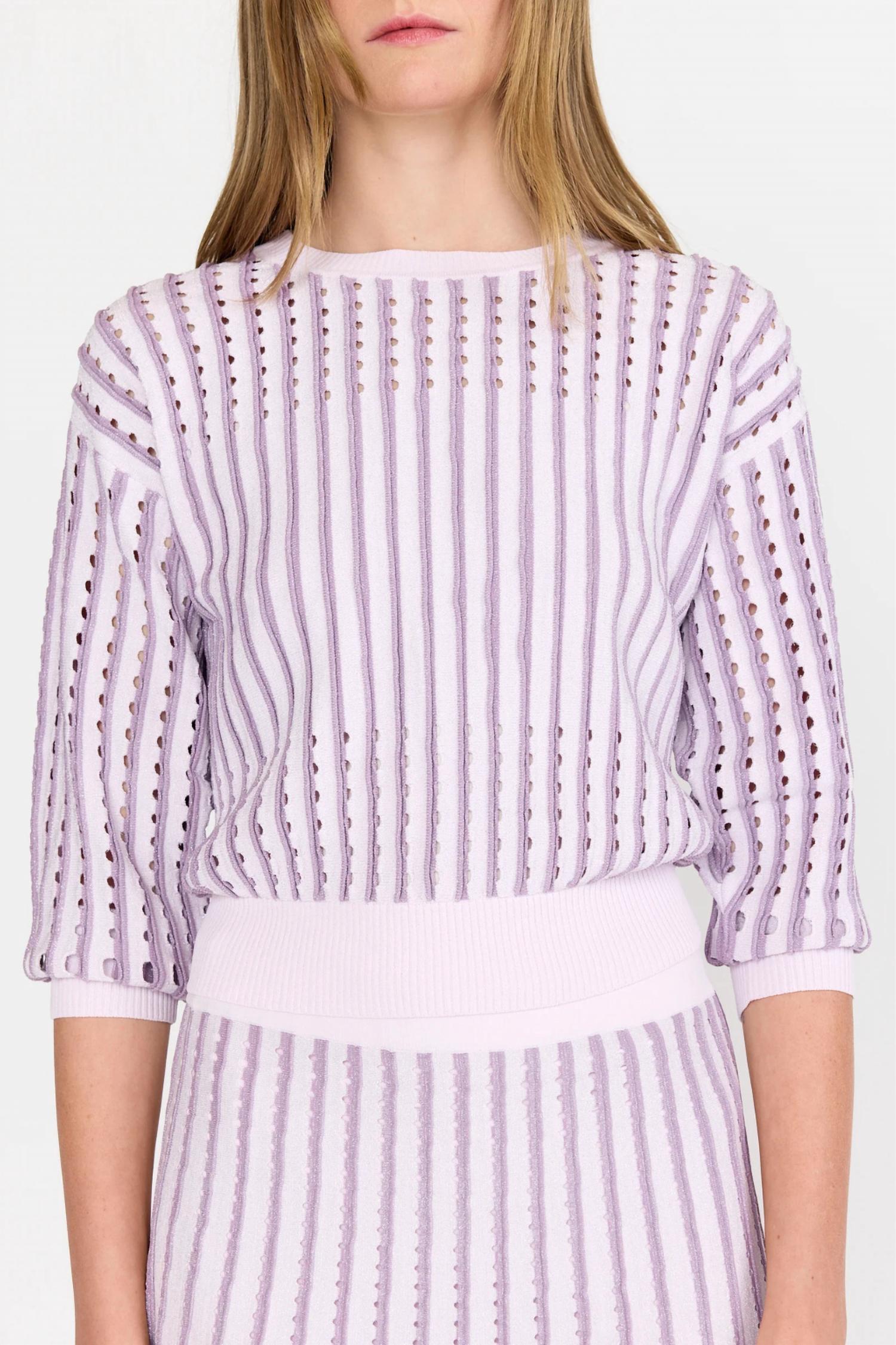 CHRISTY LYNN Anaya Sweater in pinstripe lilac - women's sweater