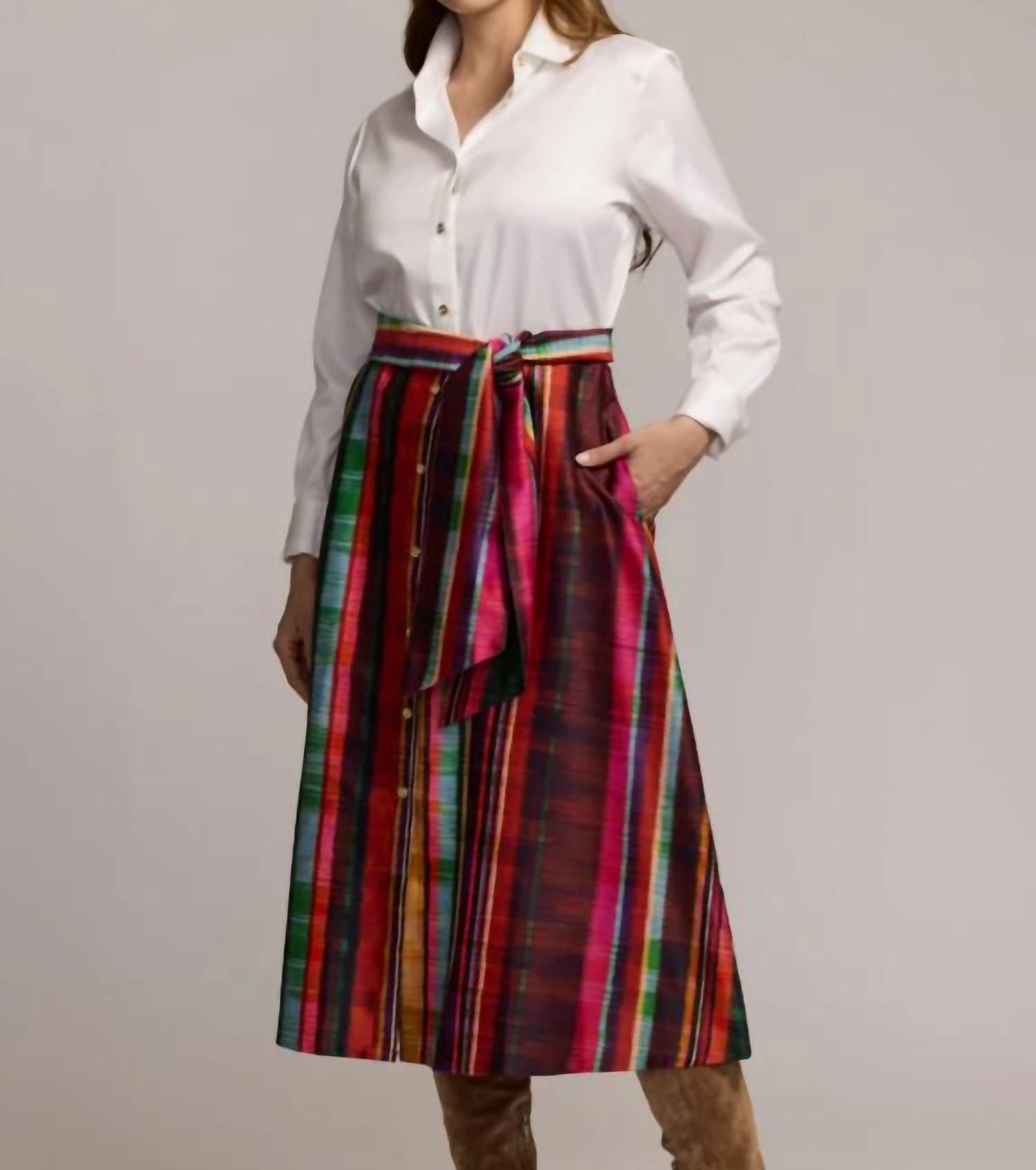 Hinson Wu - Robin Long Sleeve Textured Stripes Midi Dress